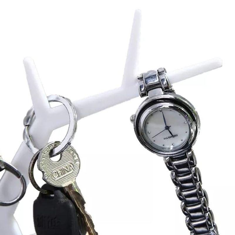 Fashion, accesorii si bijuterii - Femei - Bijuterii femei - Cutii bijuterii - Suport bijuterii, tip cerb, plastic, alb, 25x15x22 cm - Infinity.ro