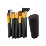 Ingrijire personala si Cosmetice - Machiaj - Aplicatoare si pensule machiaj - Set 12 pensule pentru machiaj, peri sintetici, cu suport, negru - Infinity.ro