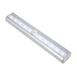 Casa si Gradina - Corpuri si surse de iluminat - Veioze si lampi - Lampi de veghe - Lampa LED, senzor de miscare, 10 LED-uri, autoadeziv, alimentare baterii, plastic, alb, 19x3 cm - Infinity.ro