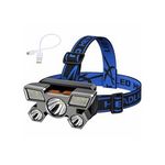 Casa si Gradina - Corpuri si surse de iluminat - Iluminat exterior - Lanterne - Lampa frontala pentru cap, curea reglabila, incarcare USB, albastra - Infinity.ro