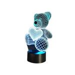 Casa si Gradina - Corpuri si surse de iluminat - Veioze si lampi - Lampi de veghe - Lampa de veghe, model ursulet, LED, plastic/acril, incarcare USB sau baterii, multicolor - Infinity.ro