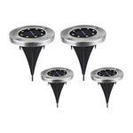 Casa si Gradina - Corpuri si surse de iluminat - Iluminat exterior - Lampi solare - Set 4 lampi solare, pentru gradina, 8 LED-uri, cu suport, negru - Infinity.ro