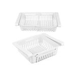 Casa si Gradina - Mobilier - Organizare si depozitare - Organizatoare pentru sertare si dulapuri - Organizator pentru frigider, extensibil 20-28 cm, plastic, alb - Infinity.ro