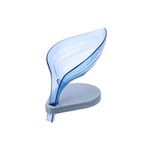 Casa si Gradina - Sanitare - Suporturi si accesorii baie - Accesorii baie - Sapuniera, model frunza, plastic, albastra, 11x12x 9cm - Infinity.ro