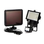 Casa si Gradina - Corpuri si surse de iluminat - Iluminat exterior - Lampi solare - Proiector solar, senzor de miscare, 60 LED-uri, aluminiu, negru, 11.5x7.5x15 cm - Infinity.ro