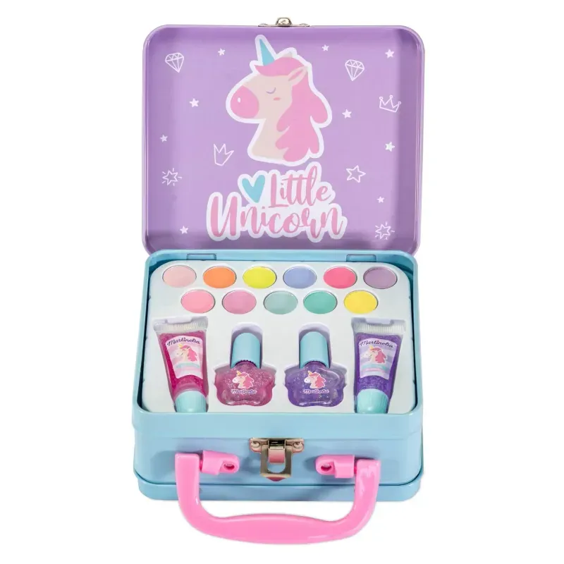 Jucarii, Copii si Bebe - Jucarii si jocuri - Jucarii de rol - Frumusete, bijuterii si accesorii fetite - Set de infrumusetare in cutie metalica pentru fetite - Infinity.ro