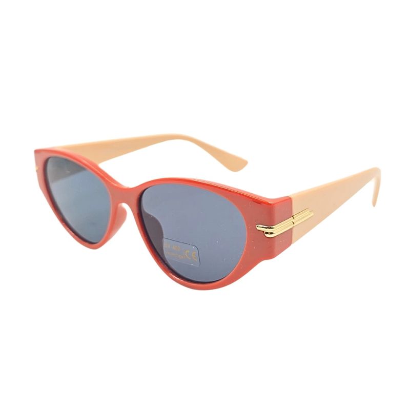Fashion, accesorii si bijuterii - Femei - Accesorii femei - Ochelari de soare femei - Ochelari de soare, dama, Tiara, rosu corai intens, forma cat-eye, lentile negre, protectie UV 400 - Infinity.ro
