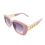 Fashion, accesorii si bijuterii - Femei - Accesorii femei - Ochelari de soare femei - Ochelari de soare, dama, Tiara, roz pastel lucios, forma geometrica, lentile fumurii, protectie UV 400 - Infinity.ro