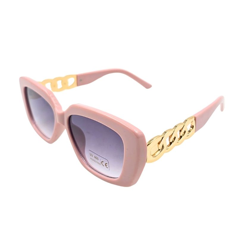 Fashion, accesorii si bijuterii - Femei - Accesorii femei - Ochelari de soare femei - Ochelari de soare, dama, Tiara, roz pastel lucios, forma geometrica, lentile fumurii, protectie UV 400 - Infinity.ro