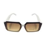 Fashion, accesorii si bijuterii - Femei - Accesorii femei - Ochelari de soare femei - Ochelari de soare, dama, Tiara, rama alb-crem cu maro degradé, forma patrata, lentile maro fumurii, protectie UV 400 - Infinity.ro