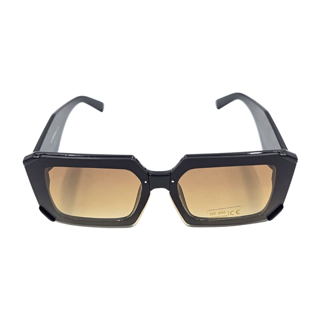 Ochelari de soare, dama, Tiara, rama neagra, forma patrata, lentile fumurii, protectie UV 400