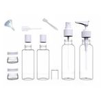 Ingrijire personala si Cosmetice - Machiaj - Accesorii machiaj - Set 9 recipiente cosmetice pentru calatorii, plastic, alb/transparent - Infinity.ro