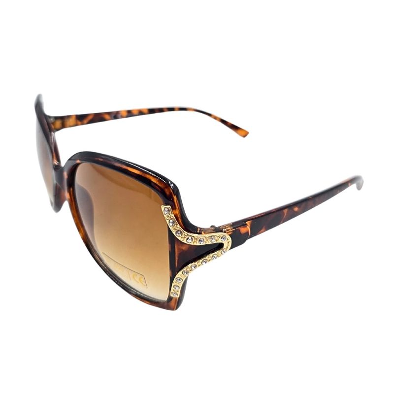 Fashion, accesorii si bijuterii - Femei - Accesorii femei - Ochelari de soare femei - Ochelari de soare dama, Tiara, rama leopard lucioasa, forma fluture, detalii aurii, lentile fumurii, protectie UV 400 - Infinity.ro