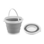 Market - Curatenie si intretinere casa - Produse menaj - Galeti si ligheane - Galeata din silicon, pliabila, alb/gri, 5L - Infinity.ro