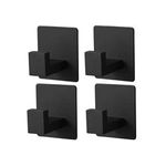 Market - Spalare si intretinere rufe - Uscatoare de rufe si accesorii - Set 4 carlige universale, autoadezive, otel inoxidabil, negru - Infinity.ro