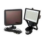 Casa si Gradina - Corpuri si surse de iluminat - Iluminat exterior - Lampi solare - Proiector solar, senzor de miscare, 120 LED-uri, aluminiu, negru, 19.2x9.5x26.8 cm - Infinity.ro