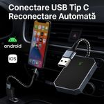 Auto si Moto - Electronice auto - Accesorii electronice auto - Modulator Auto 2 in 1 CarPlay Wireless – Modulator FM Multifunctional, Compatibil iPhone si Android - Infinity.ro
