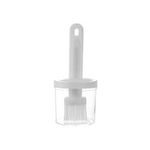 Casa si Gradina - Bucatarie si vesela - Ustensile bucatarie - Pensule, spatule si teluri bucatarie - Pensula de bucatarie cu recipient, pentru ulei, silicon/plastic, alba, 17x7.5 cm - Infinity.ro