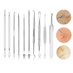 Ingrijire personala si Cosmetice - Ingrijire personala - Ingrijire ten - Produse demachiere si curatare - Set 10 instrumente profesionale pentru ten, otel inoxidabil, argintiu - Infinity.ro