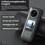 TV, Audio-Video si Foto - Camere de actiune si drone - Camere de actiune - Camera Sport 4K HD Imagini Exceptionale 4K, Ecran Tactil 1, 4 inch IPS, Wi-Fi, Wide Angle de 150°, Lentile HD, Negru - Infinity.ro