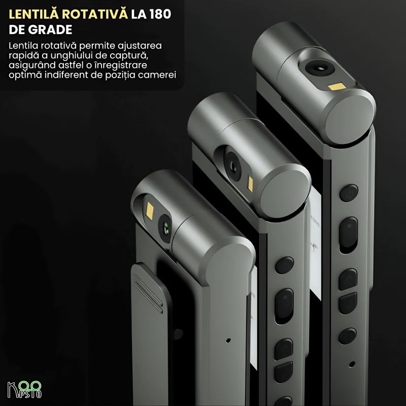 TV, Audio-Video si Foto - Camere de actiune si drone - Camere de actiune - Camera video corporala, Bodycam Ultra HD 2K Koopsio, Rezolutie 2560x1440P, Obiectiv Rotativ 180°, Aliaj Aluminiu, Negru - Infinity.ro