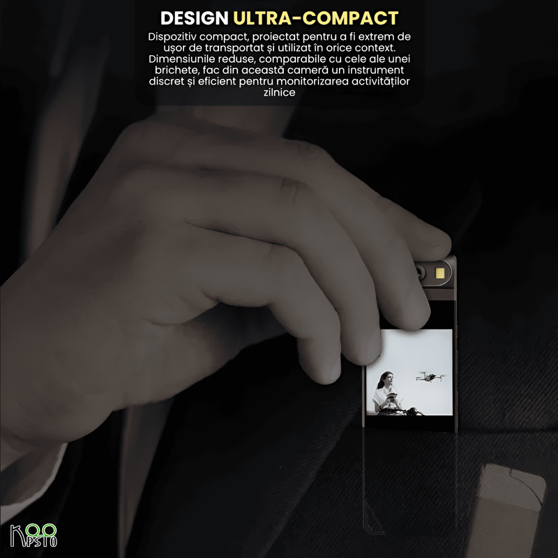 TV, Audio-Video si Foto - Camere de actiune si drone - Camere de actiune - Camera video corporala, Bodycam Ultra HD 2K Koopsio, Rezolutie 2560x1440P, Obiectiv Rotativ 180°, Aliaj Aluminiu, Negru - Infinity.ro