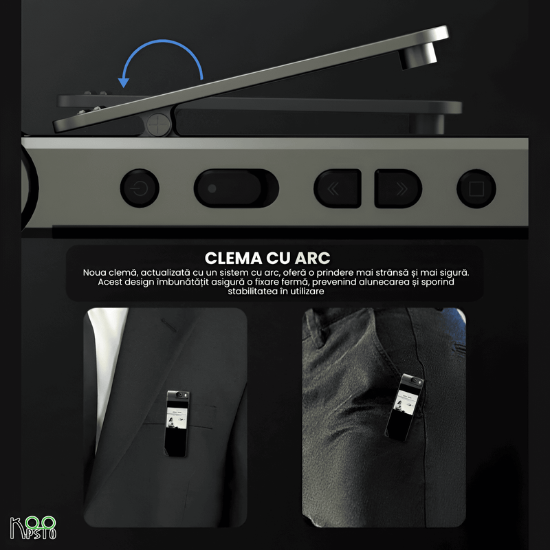 TV, Audio-Video si Foto - Camere de actiune si drone - Camere de actiune - Camera video corporala, Bodycam Ultra HD 2K Koopsio, Rezolutie 2560x1440P, Obiectiv Rotativ 180°, Aliaj Aluminiu, Negru - Infinity.ro