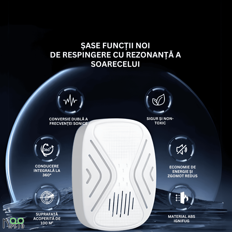Casa si Gradina - Gradinarit si plante - Intretinere gradina - Articole daunatori gradina - Repelent Ultrasonic Smart pentru Soareci Koopsio, Frecventa Duala AI, Protectie Eficienta 100 m² - Infinity.ro