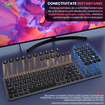 PC, gaming si accesorii - Periferice PC - Tastaturi - Tastatura Docking Station Koopsio Multiport, Slim, Low Profile, Compatibilitate Universala, slot HDMI 4K - Infinity.ro