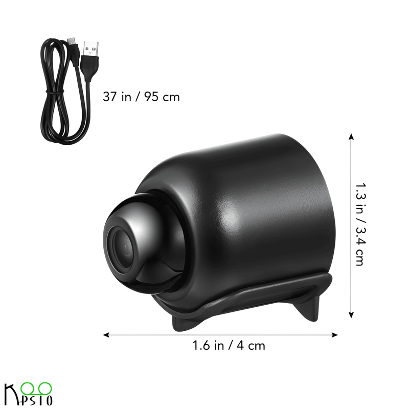 Laptop, Telefoane si Tablete - Wearables si gadgeturi - Gadgeturi - Dispozitive spionaj - Micro Camera HD 1080P Koopsio, Vizualizare Infrarosu, Monitorizare Wi-Fi, Lentila Wide Angle 140°, Negru - Infinity.ro