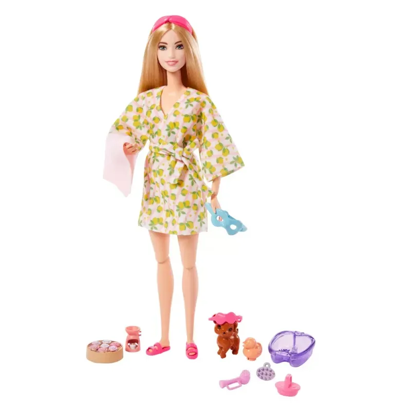 Jucarii, Copii si Bebe - Jucarii si jocuri - Papusi si accesorii - Papusi - Set de joaca cu accesorii si papusa, Barbie o zi la spa - Infinity.ro