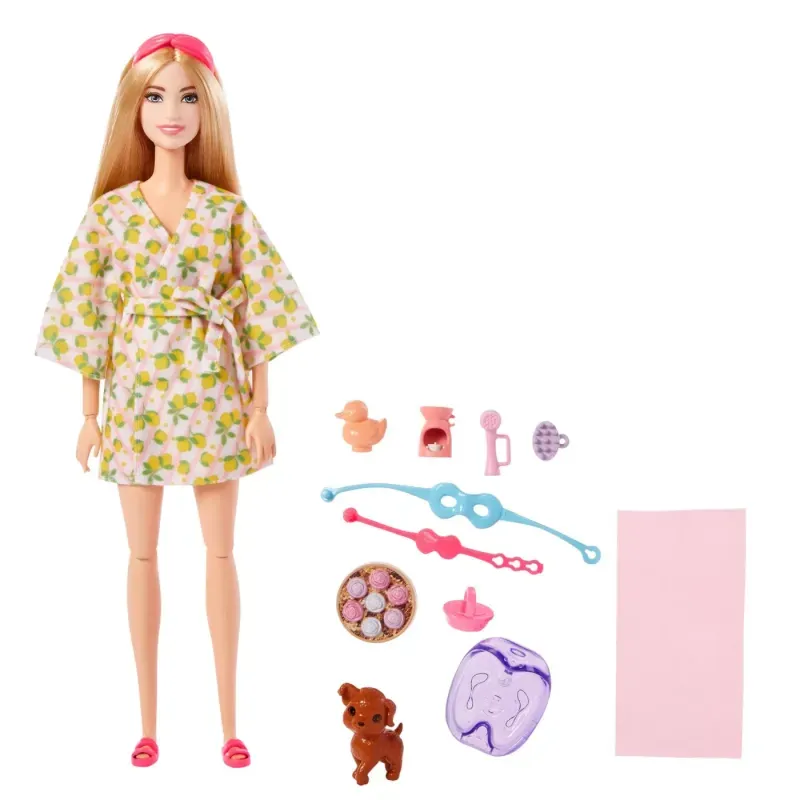 Jucarii, Copii si Bebe - Jucarii si jocuri - Papusi si accesorii - Papusi - Set de joaca cu accesorii si papusa, Barbie o zi la spa - Infinity.ro