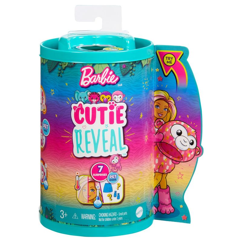 Jucarii, Copii si Bebe - Jucarii si jocuri - Papusi si accesorii - Papusi - Papusa Chelsea, Barbie, Cutie Reveal, Maimutica, 7 surprize - Infinity.ro