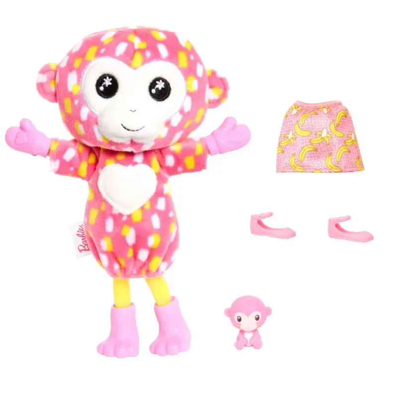 Jucarii, Copii si Bebe - Jucarii si jocuri - Papusi si accesorii - Papusi - Papusa Chelsea, Barbie, Cutie Reveal, Maimutica, 7 surprize - Infinity.ro