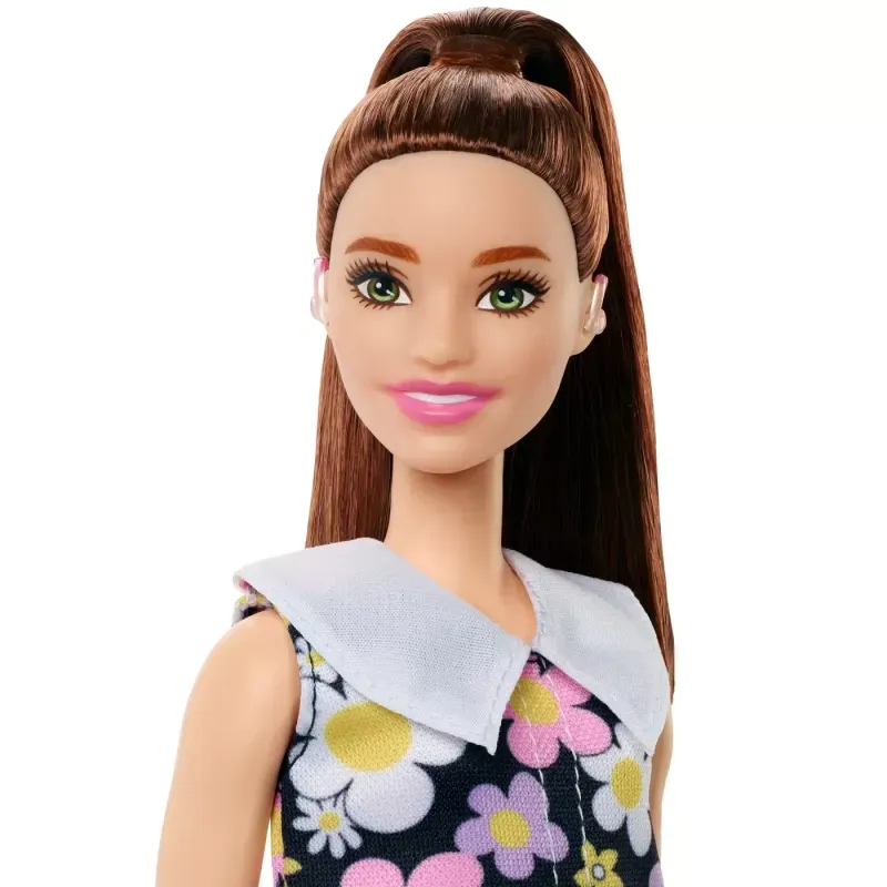 Jucarii, Copii si Bebe - Jucarii si jocuri - Papusi si accesorii - Papusi - Papusa Barbie Fashionista Satena Cu Rochie Cu Imprimeu Floral - Infinity.ro