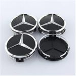 Auto si Moto - Anvelope si jante - Accesorii roti - Capace roti - Set 4 Capace jante aliaj Mercedes Benz 70mm - 75mm Negre - Infinity.ro