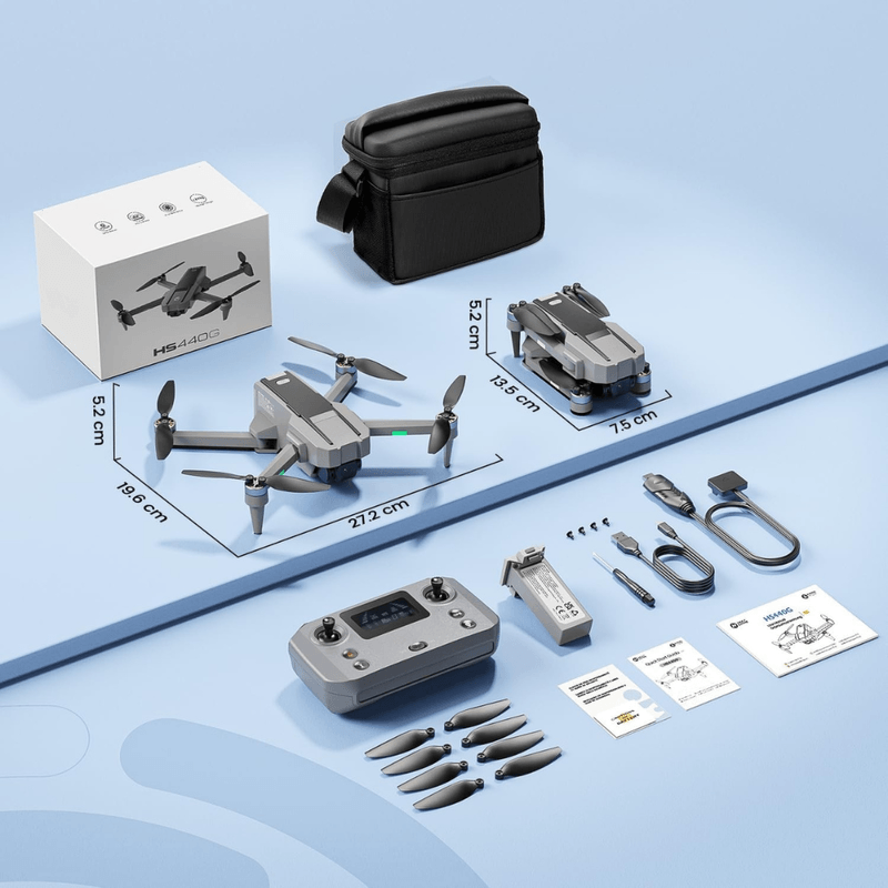 TV, Audio-Video si Foto - Camere de actiune si drone - Drone - Drona HS440G cu Telecomanda, Camera 4K, WiFi 5G, GPS, Retur Automat, EIS, Follow Me, Autonomie 24 min, USB, Geanta - Infinity.ro