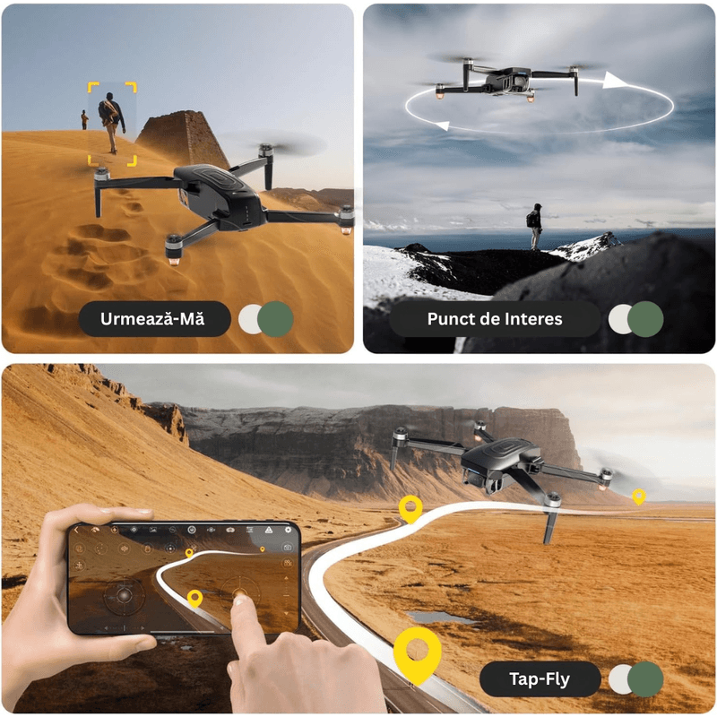 TV, Audio-Video si Foto - Camere de actiune si drone - Drone - Drona HS175G cu Telecomanda, Camera 4K UHD, Senzor Sony, WiFi 5G, GPS, EIS, Tap-Fly, 60 min, USB, Geanta, 2 Baterii - Infinity.ro