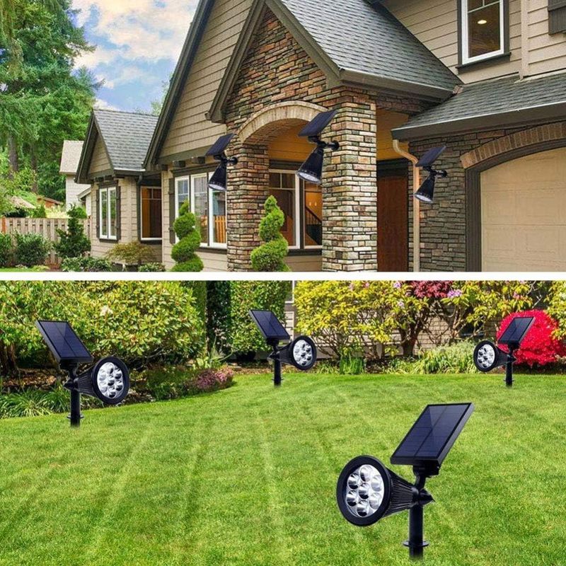 Casa si Gradina - Corpuri si surse de iluminat - Iluminat exterior - Lampi solare - Lampa Solara RGB de Exterior, cu Panou Solar Incorporat, 7 LED COB, Rezistenta la Apa IP65, Kit Montaj Inclus - Infinity.ro