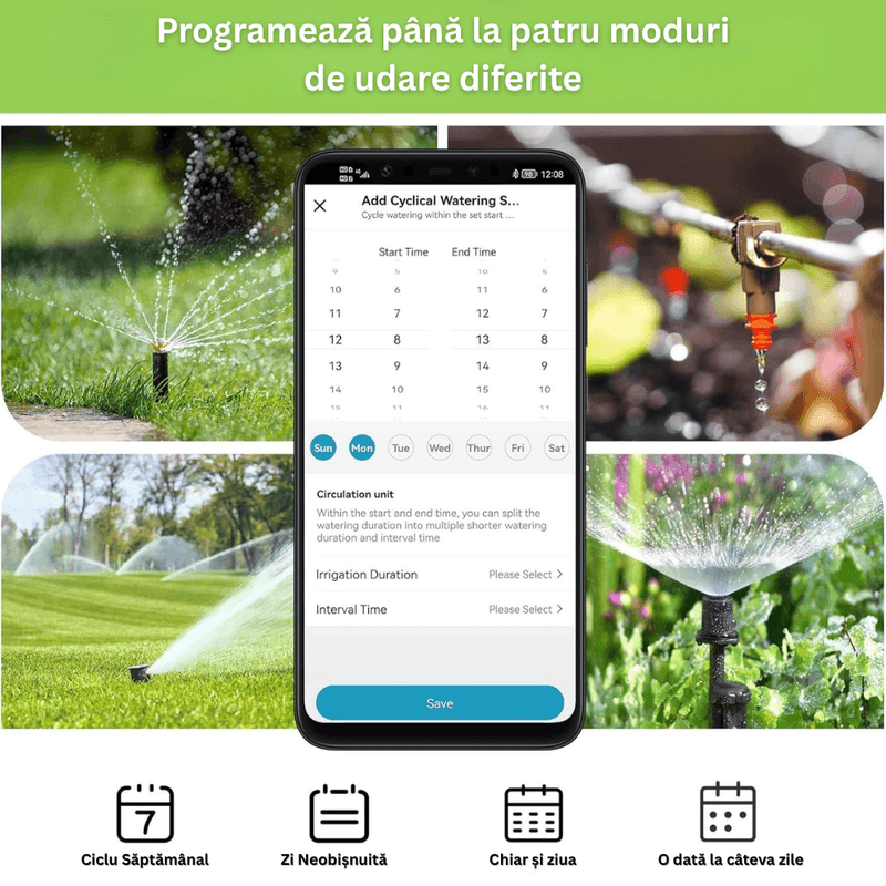 Casa si Gradina - Gradinarit si plante - Instalatii si accesorii pentru irigatii - Accesorii irigare - Programator WiFi Irigare, 2 Iesiri, 40 Programe, Control App, Rain Delay, Automat/Manual, IP55, Vocal, Alexa/Google - Infinity.ro