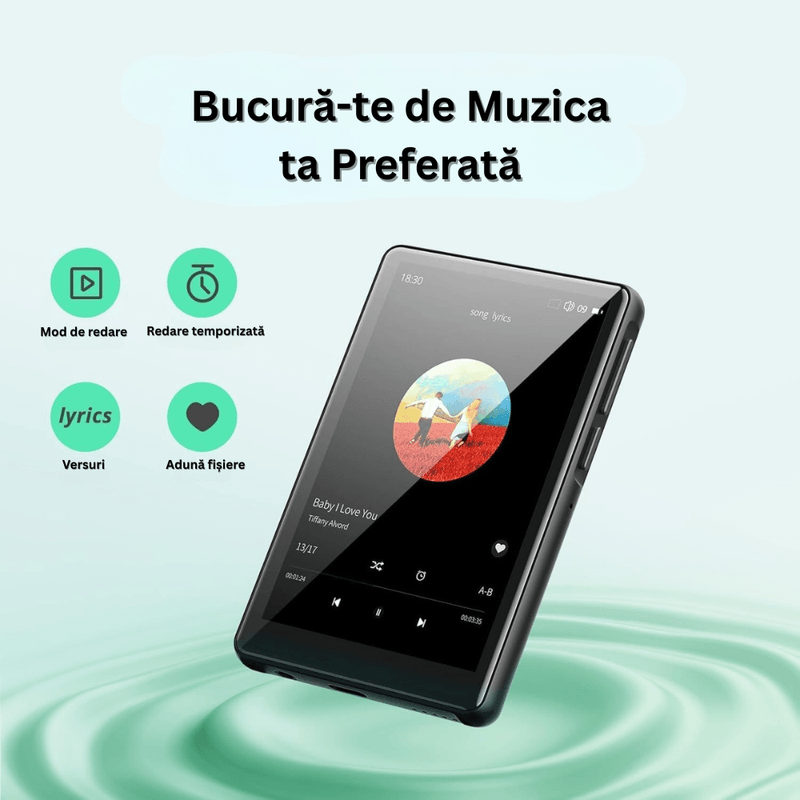 TV, Audio-Video si Foto - Portabile audio - Media Playere - Player MP3/MP4 cu Touchscreen, 4", Bluetooth 5.0, 80GB, Card SD 128GB, HiFi, FM Radio, Reportofon, USB-C, Casti, Negru - Infinity.ro
