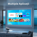 TV, Audio-Video si Foto - Videoproiectoare si accesorii - Videoproiectoare - Videoproiector 1080P Full HD, WiFi 6, Bluetooth 5.2, 28000 Lumeni, Audio Dolby, Focalizare Automata, Suporta 4K - Infinity.ro