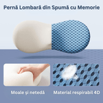 Casa si Gradina - Textile si covoare - Perne si pilote - Perne - Perna Ortopedica Lombara, din Spuma cu Memorie, pentru Scaun de Birou, Pat, Masina, Amelioreaza Durerile de Spate - Infinity.ro