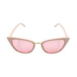 Fashion, accesorii si bijuterii - Femei - Accesorii femei - Ochelari de soare femei - Ochelari de soare, dama, Tiara, roz pudrat mat cu detaliu auriu, forma cat-eye, lentile roz, protectie UV 400 - Infinity.ro