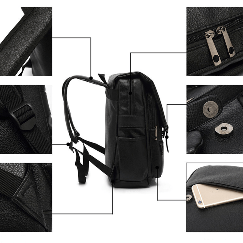 Fashion, accesorii si bijuterii - Barbati - Accesorii barbati - Genti si rucsacuri barbati - Rucsac multifunctional pentru laptop, Versatyx®, Exterior piele PU, Birou & Calatorii, Buzunare multiple - Infinity.ro
