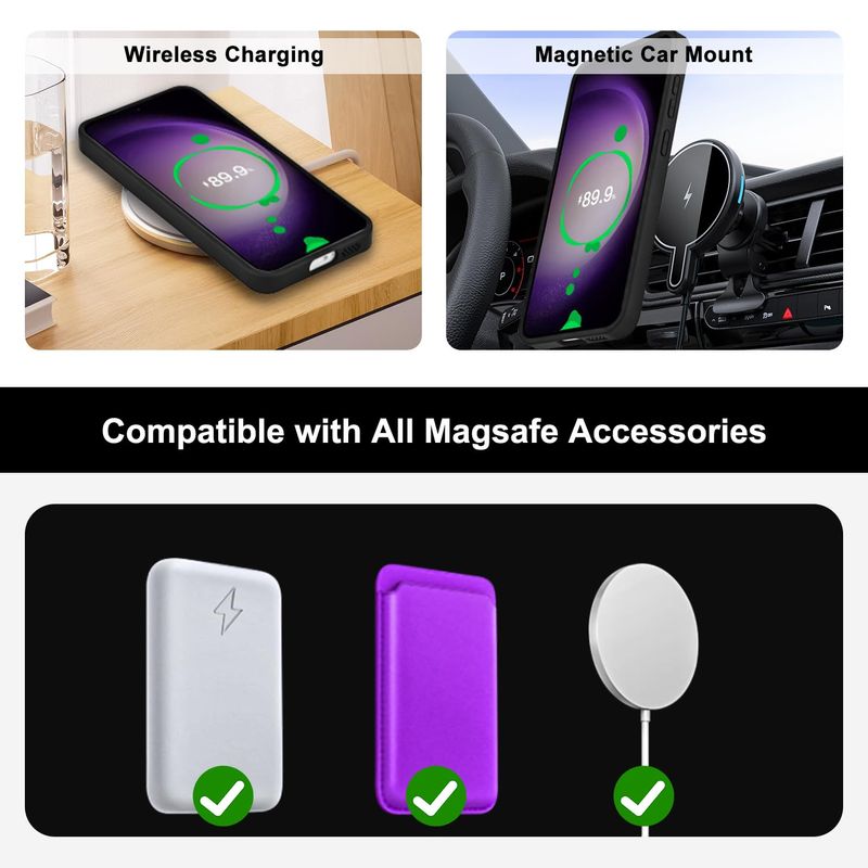 Laptop, Telefoane si Tablete - Telefoane mobile si accesorii - Accesorii Telefoane - Huse telefoane - Husa de Protectie din Silicon, Compatibil Samsung Galaxy S24 Plus, Magnet Magsafe, Suport pentru telefon - Infinity.ro