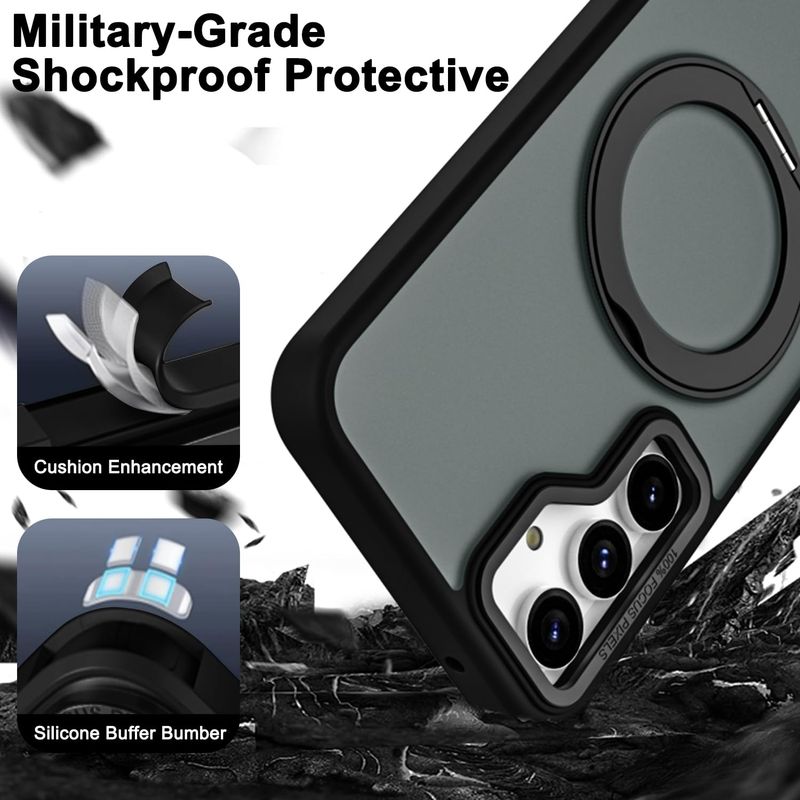 Laptop, Telefoane si Tablete - Telefoane mobile si accesorii - Accesorii Telefoane - Huse telefoane - Husa de Protectie din Silicon, Compatibil Samsung Galaxy S24 Plus, Magnet Magsafe, Suport pentru telefon - Infinity.ro