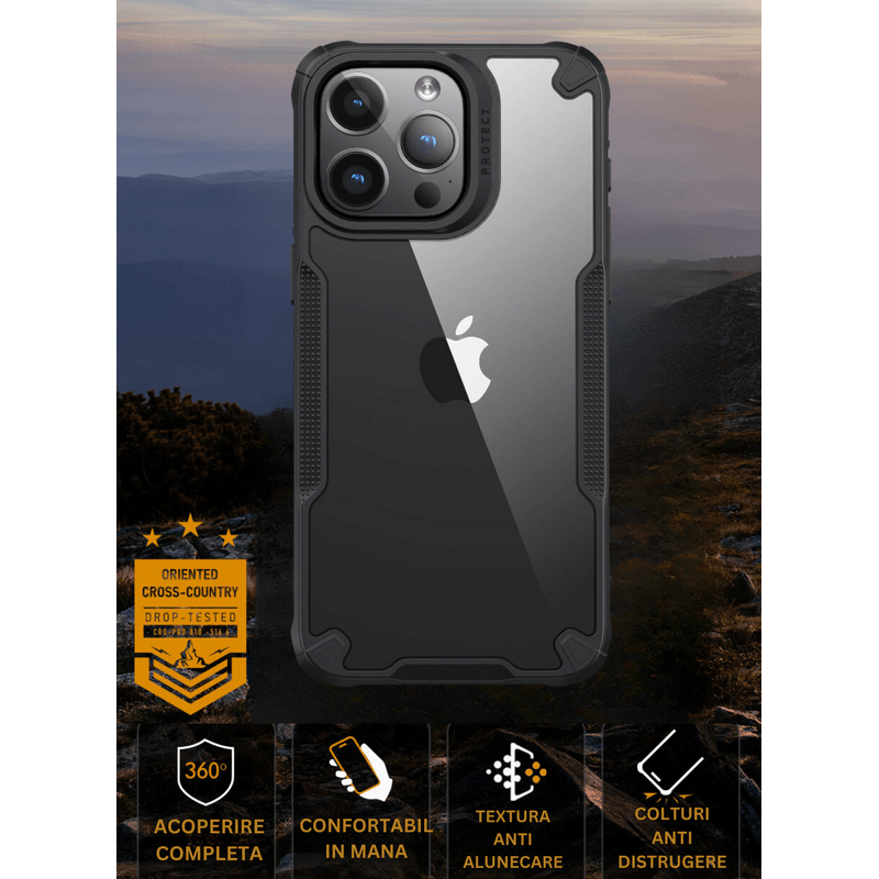 Laptop, Telefoane si Tablete - Telefoane mobile si accesorii - Accesorii Telefoane - Huse telefoane - Husa de Protectie, Compatibila Apple iPhone 15, Anti-Soc si Anti-Alunecare, Design Anti-Amprente, Versatyx - Negru - Infinity.ro