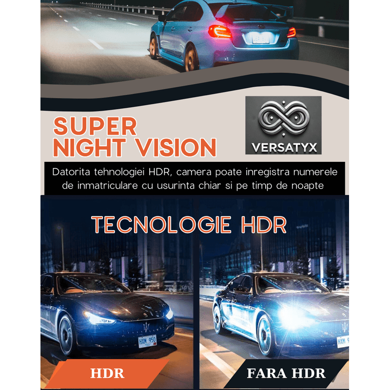 Auto si Moto - Electronice auto - Camere auto si DVR - Camera Auto DVR 4K Dubla, Versatyx® Oglinda, Ecran 10 inch Touchscreen, Sistem ADAS, Monitorizare 24H, Senzor G, WiFi - Infinity.ro