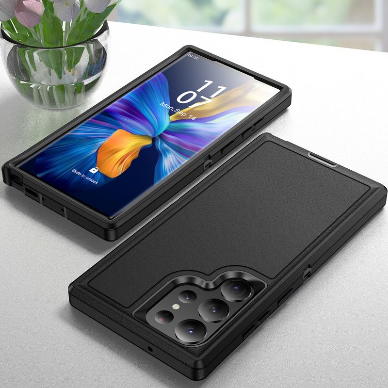 Laptop, Telefoane si Tablete - Telefoane mobile si accesorii - Accesorii Telefoane - Huse telefoane - Husa de Protectie, Compatibila Samsung Galaxy S23, Protectie 3 in 1, Antisoc si Antialunecare, Uz Intens,  Negru - Infinity.ro